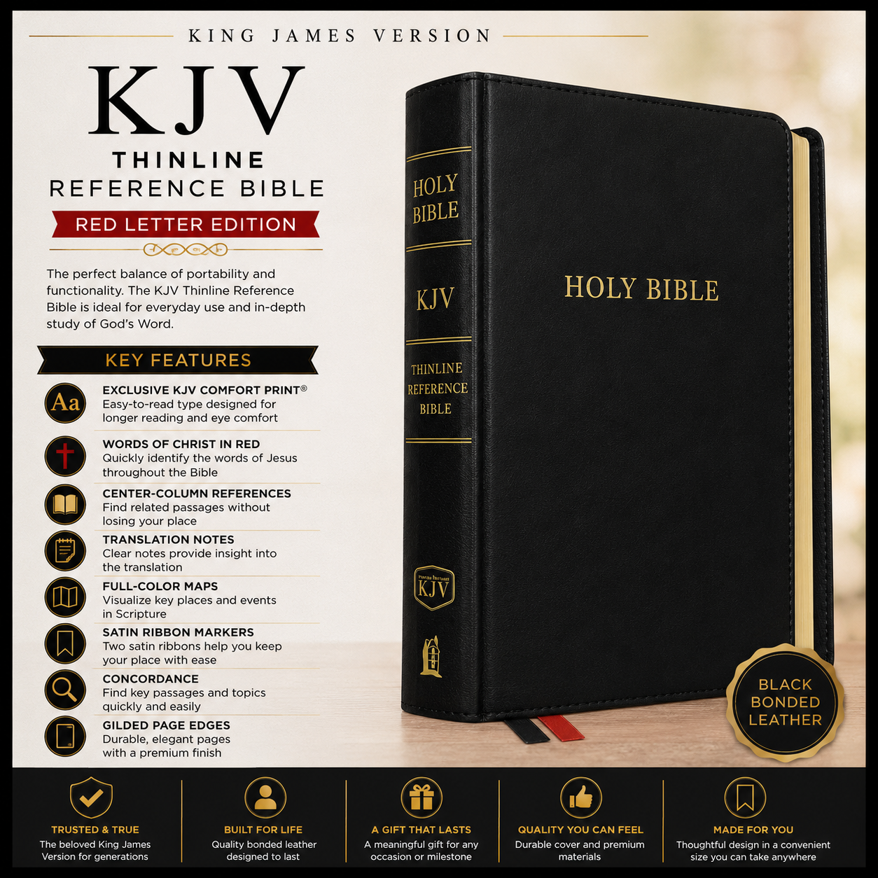 KJV Thinline Reference Bible King James Version | Study Bible, Reference Bible | Holy Bible