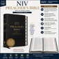 NIV, Preacher's Bible, Verse-By-Verse Format, Leathersoft, Black, Comfort Print | English Bible, Holy Bible