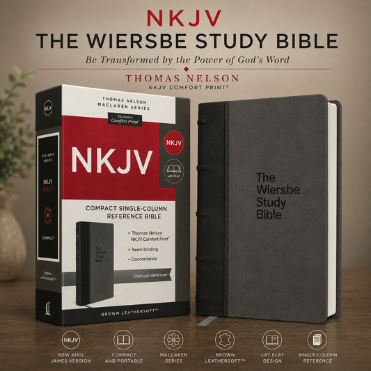 NKJV Wiersbe Study Bible, Leathersoft, Red Letter, Comfort Print (Dr. Warren Wiersbe) | Study Bible, Reference Bible | Holy Bible