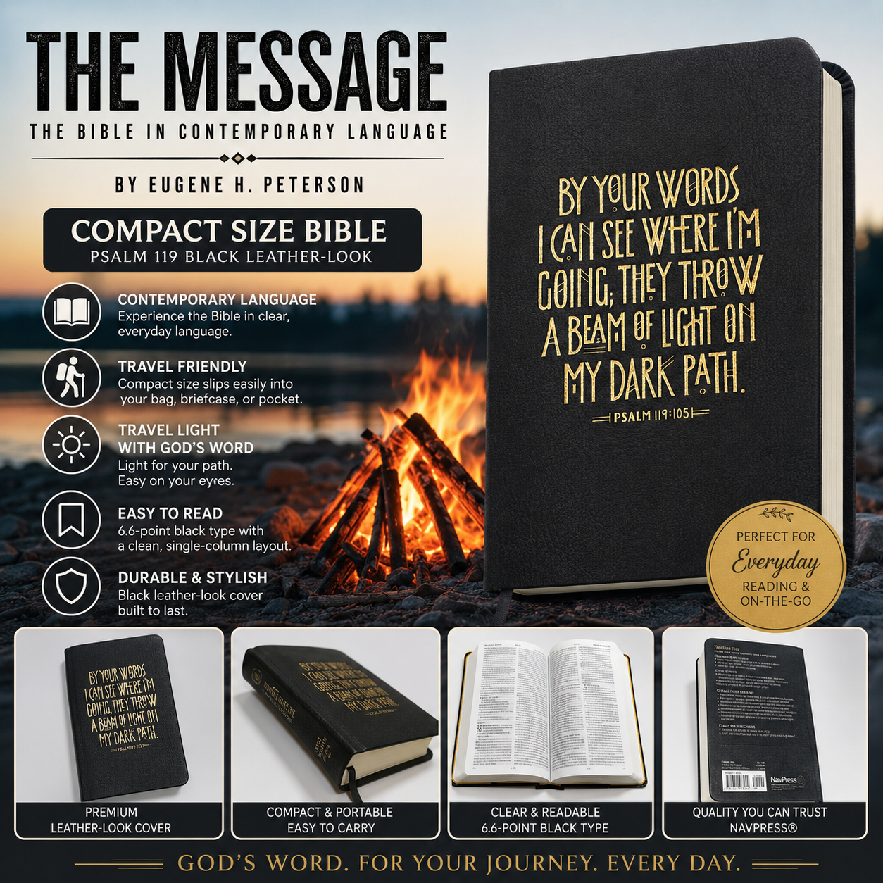 The Message Compact Size Bible, Contemporary Paraphrase | English Bible, Holy Bible