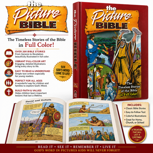 The Picture Bible, Full Color Edition, 233 Timeless Bible Stories in Comic Format (David C. Cook) | Kids Bible, Children's Bible | Holy Bible