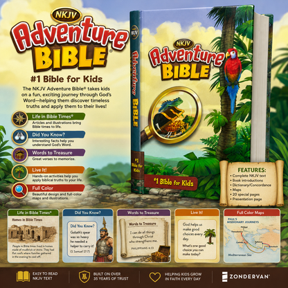 NKJV Adventure Bible, Hardcover, Full-Color (The #1 Bible for Kids) | Kids Bible, Children's Bible | Holy Bible