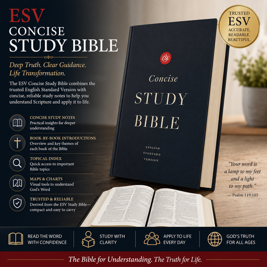 ESV Concise Study Bible, 12,000+ Study Notes, 150+ Maps & Charts, Book Introductions, Compact Portable Study Bible (English Standard Version) |