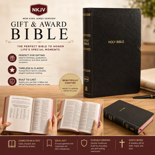 NKJV Gift and Award Bible, Red Letter, Comfort Print, Presentation Page, Dictionary-Concordance & Full-Color Maps (New King James Version) | Bible