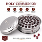 Holy Communion Stainless Steel Tray with Lid & 40 Cups, Complete Church Communion Serving Set (Pack of 43), Mirror Finish | Communion Tray,