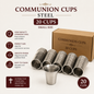 Stainless Steel Communion Cups (Set of 20, Small Size), Reusable Rust-Free Metal Cups for Holy Communion, Fits Standard Trays | Communion Tray,