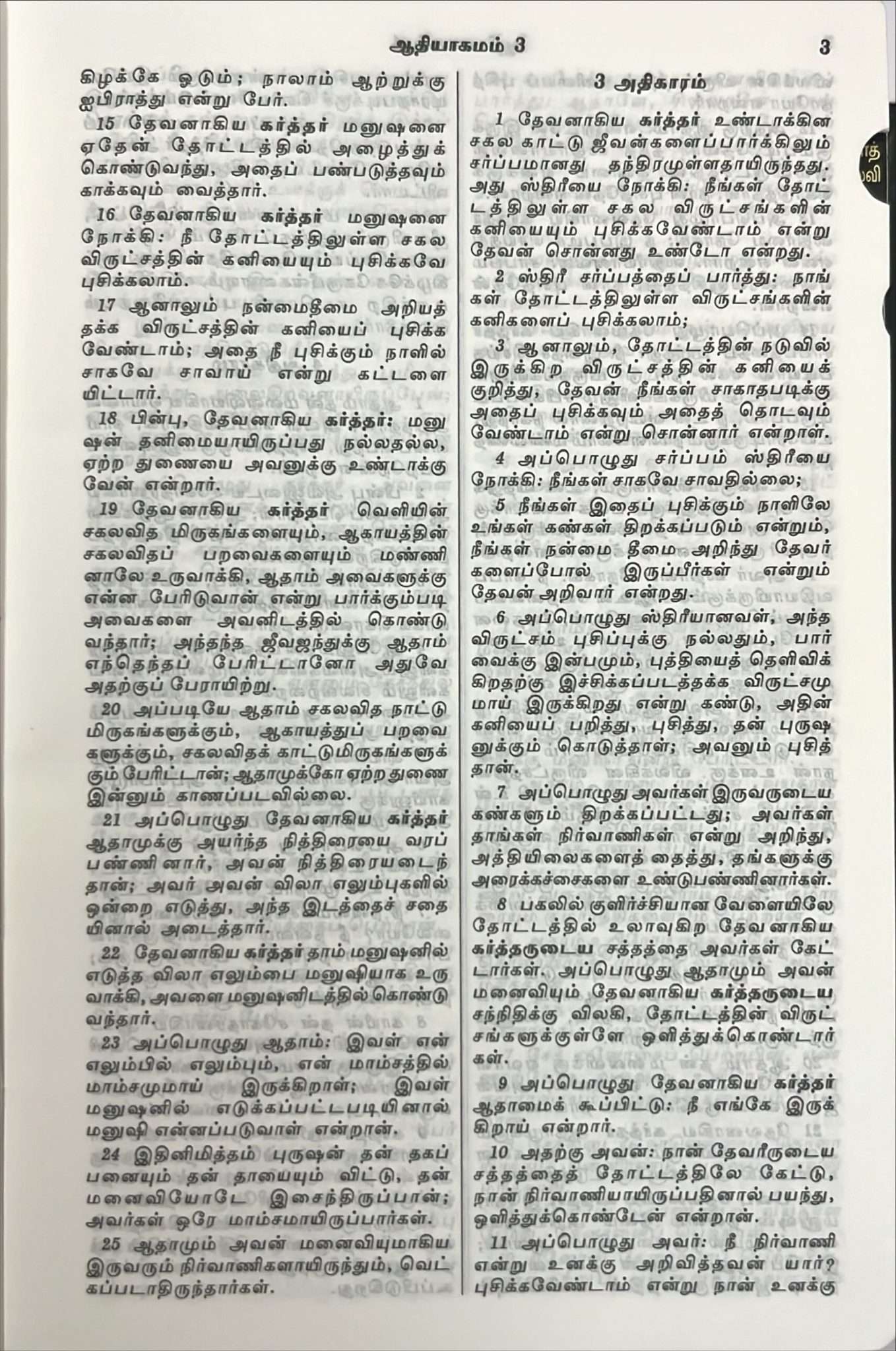 Tamil Bible Semi-Compact Edition, White Cover, Open Type with Thumb Index - Premium Quality Holy Scripture