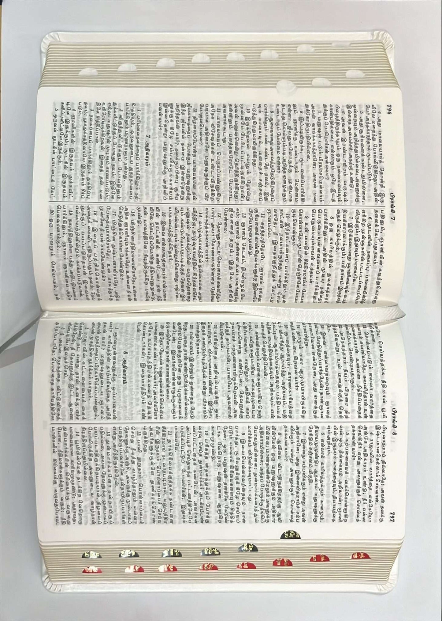 Tamil Bible Semi-Compact Edition, White Cover, Open Type with Thumb Index - Premium Quality Holy Scripture