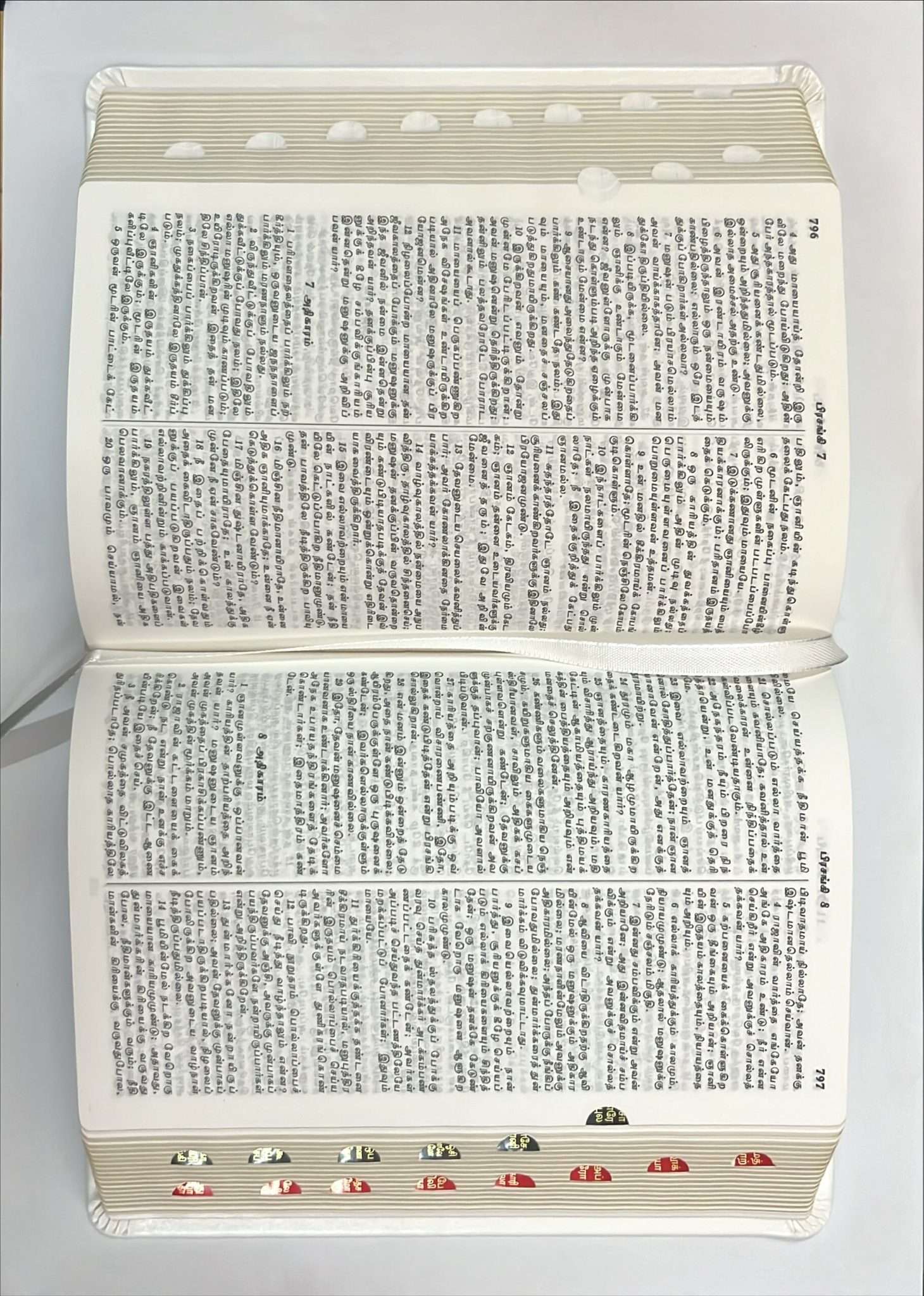 Tamil Bible Semi-Compact Edition, White Cover, Open Type with Thumb Index - Premium Quality Holy Scripture