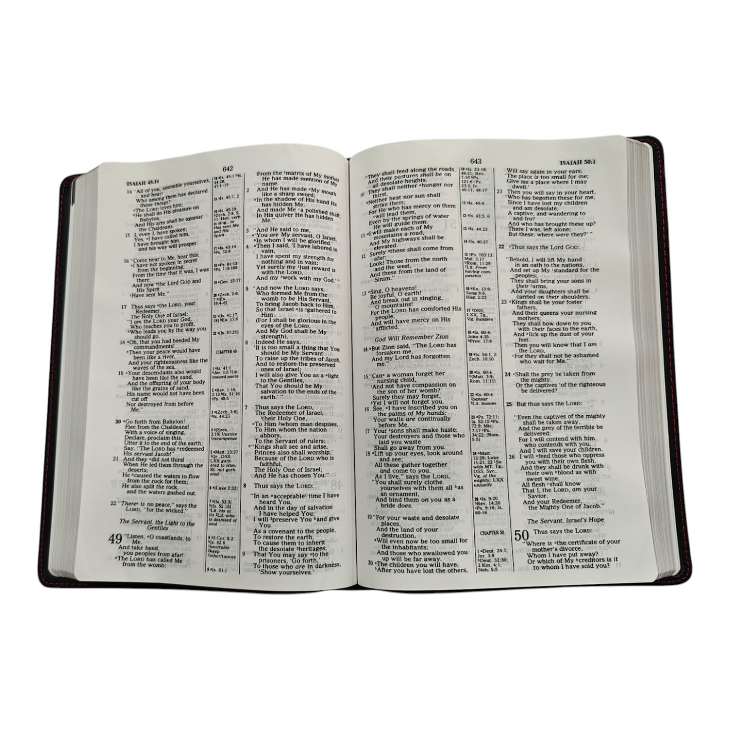 NKJV Large Print Ultrathin Reference Bible - Black Genuine Leather | Study Bible, Reference Bible | Holy Bible