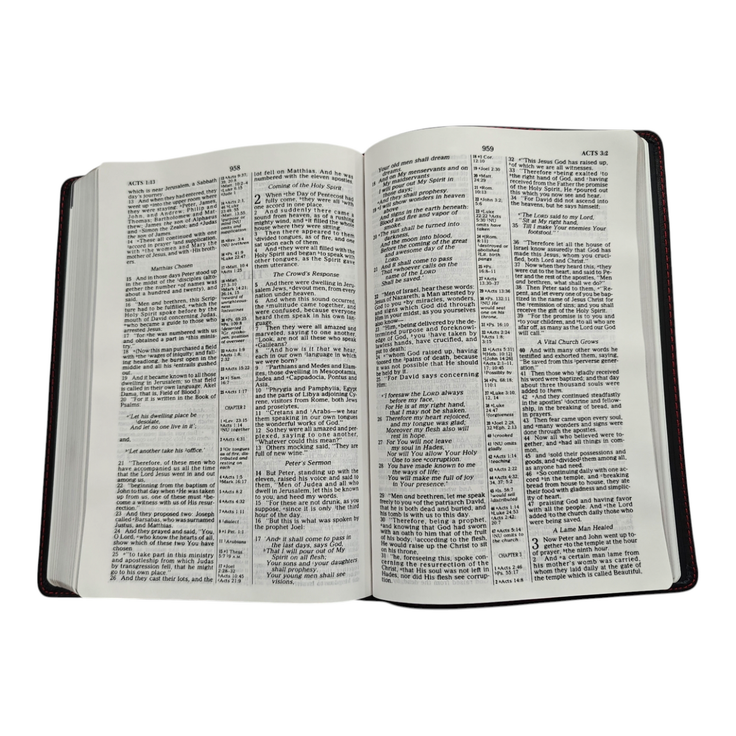 NKJV Large Print Ultrathin Reference Bible - Black Genuine Leather | Study Bible, Reference Bible | Holy Bible