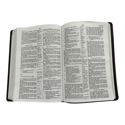 NKJV Large Print Ultrathin Reference Bible - Black Genuine Leather | Study Bible, Reference Bible | Holy Bible