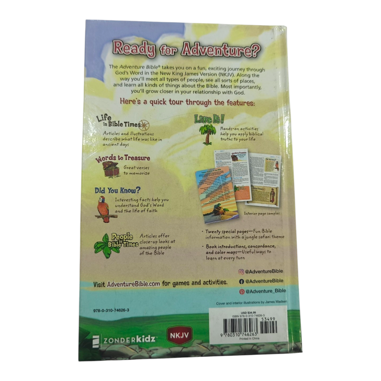 NKJV Adventure Bible, Hardcover, Full-Color (The #1 Bible for Kids) | Kids Bible, Children's Bible | Holy Bible