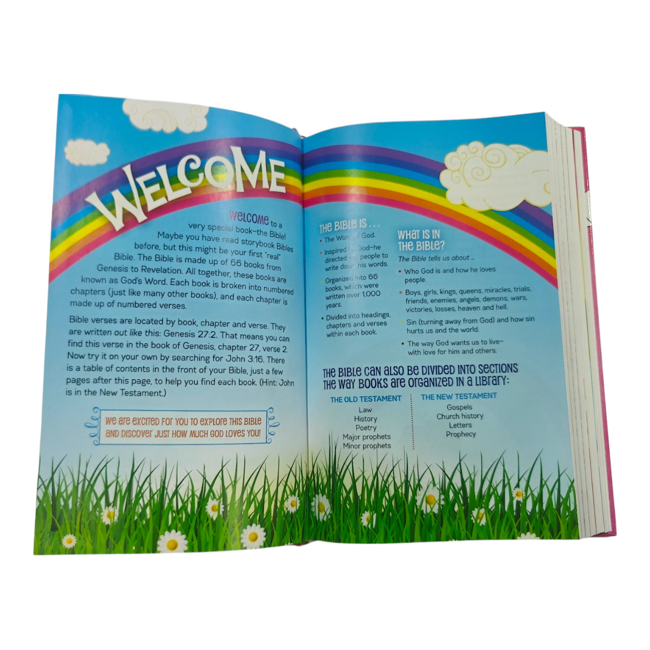 NIV, God's Rainbow Holy Bible, Hardcover, Comfort Print, Vibrant Glitter & Foil Kids Bible (Zonderkidz) | Kids Bible, Children's Bible