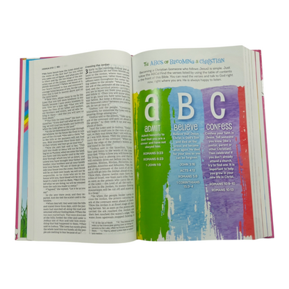 NIV, God's Rainbow Holy Bible, Hardcover, Comfort Print, Vibrant Glitter & Foil Kids Bible (Zonderkidz) | Kids Bible, Children's Bible