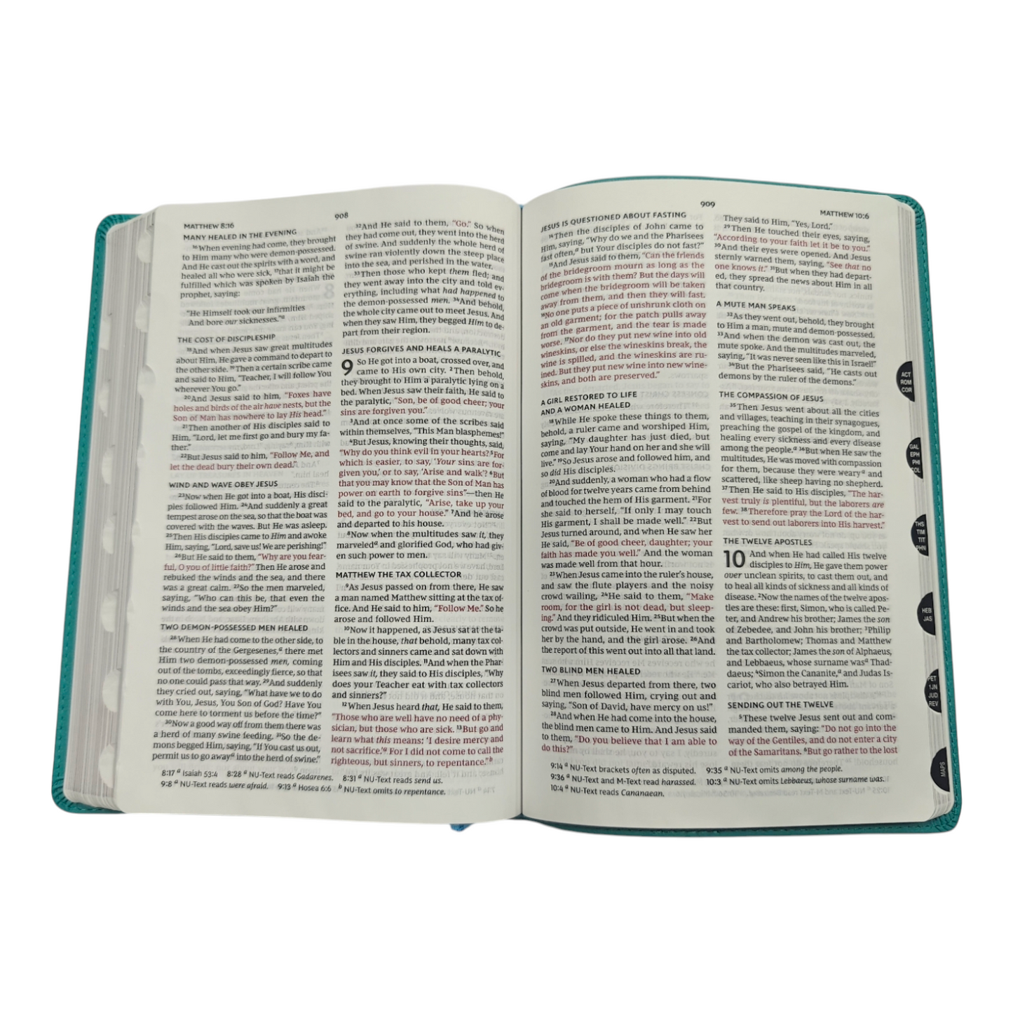 NKJV Thinline Bible Verse Art Cover Collection Genuine Leather Brown Thumb Indexed Red Letter Comfort Print | English Bible, Holy Bible