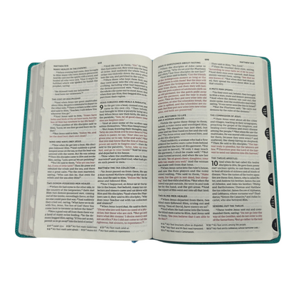NKJV Thinline Bible Verse Art Cover Collection Genuine Leather Brown Thumb Indexed Red Letter Comfort Print | English Bible, Holy Bible