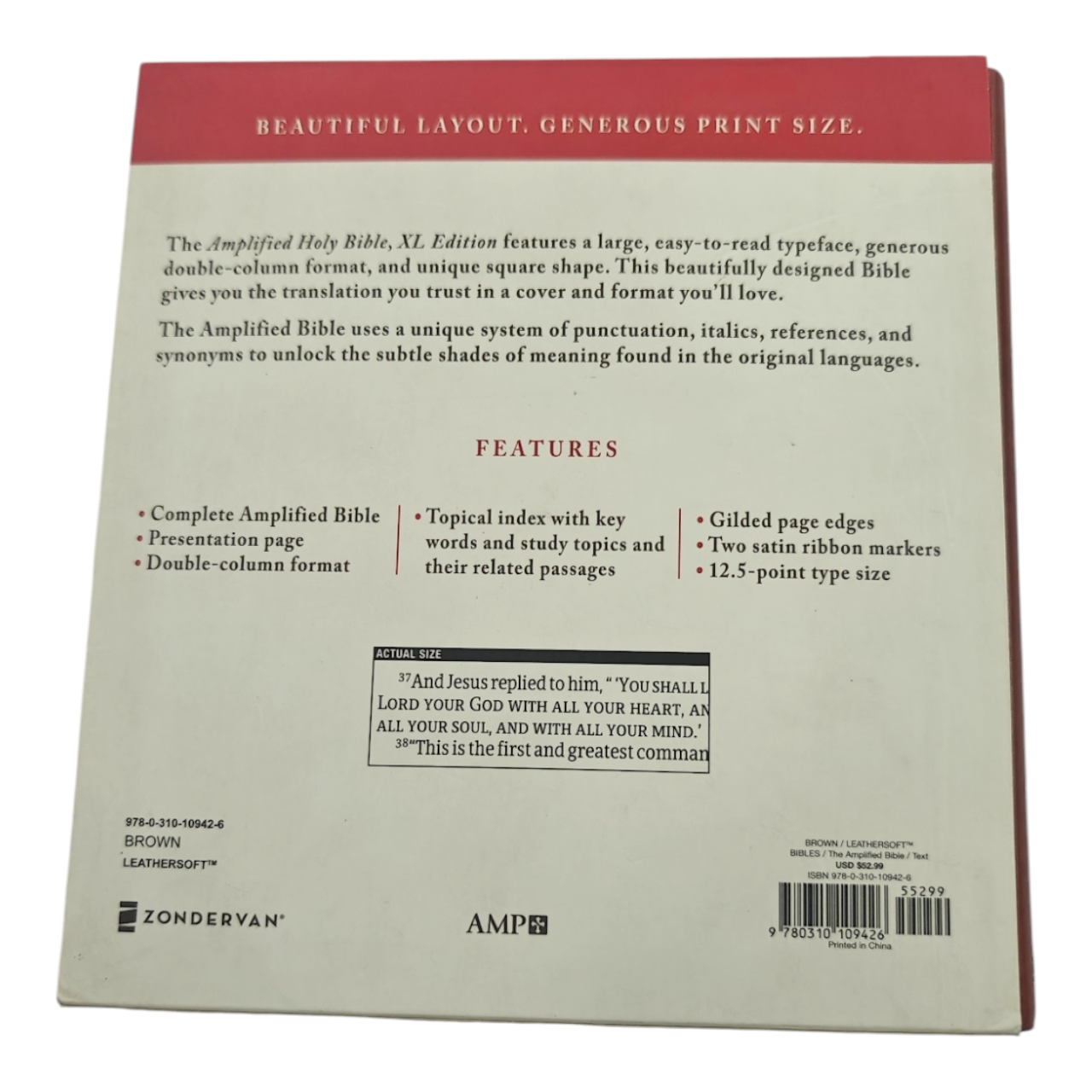 Amplified Holy Bible, XL Edition, Leathersoft, Brown | English Bible, Holy Bible