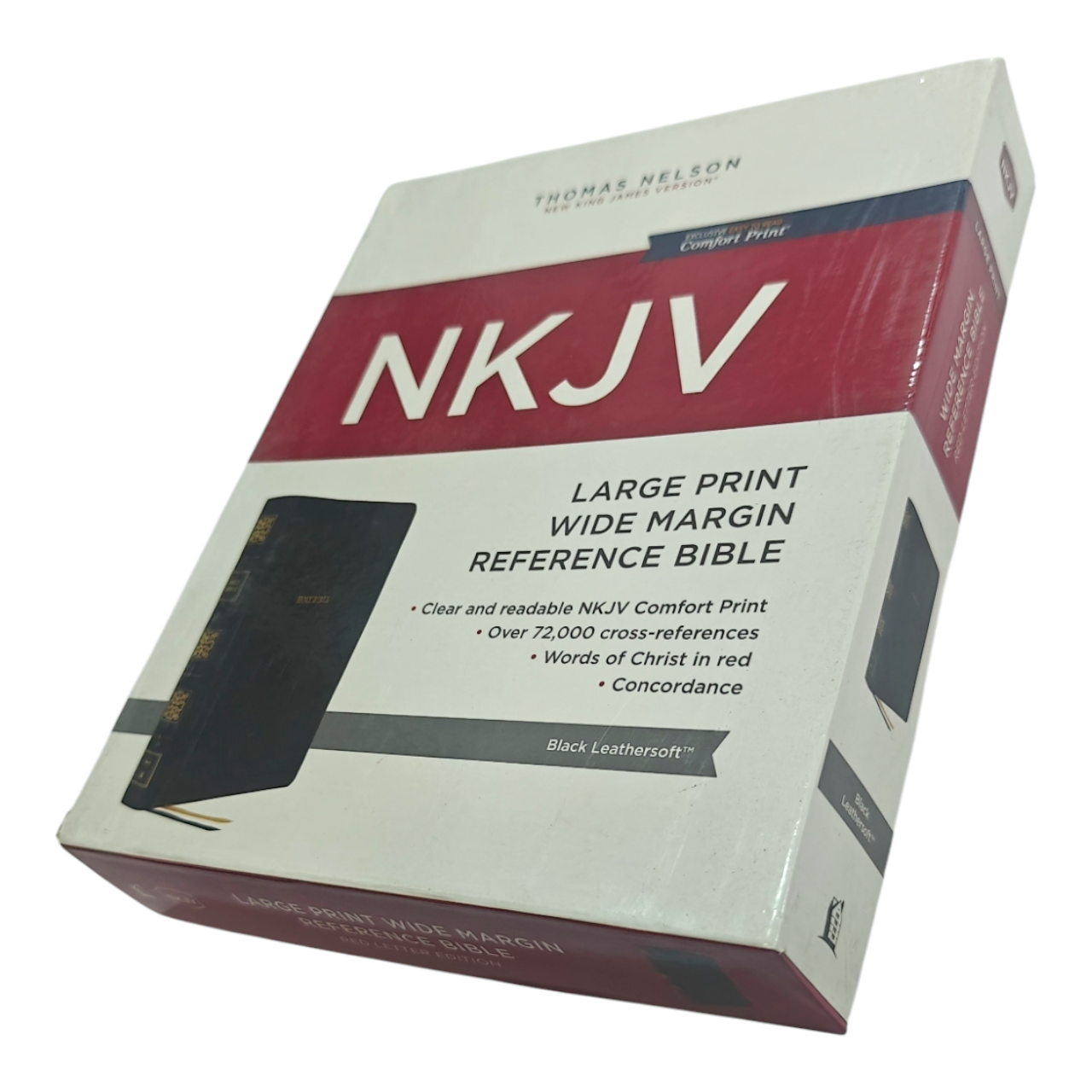 NKJV Wide Margin Reference Bible, Black Calf Split Leather, Red-letter | Study Bible, Reference Bible | Holy Bible