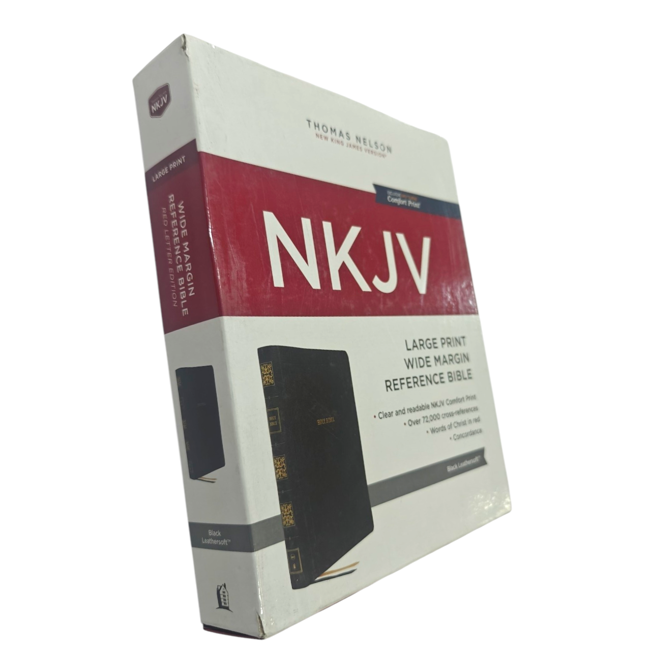 NKJV Wide Margin Reference Bible, Black Calf Split Leather, Red-letter | Study Bible, Reference Bible | Holy Bible