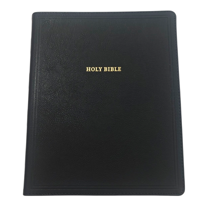 NKJV Wide Margin Reference Bible, Black Calf Split Leather, Red-letter | Study Bible, Reference Bible | Holy Bible