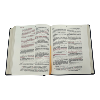NKJV Wide Margin Reference Bible, Black Calf Split Leather, Red-letter | Study Bible, Reference Bible | Holy Bible
