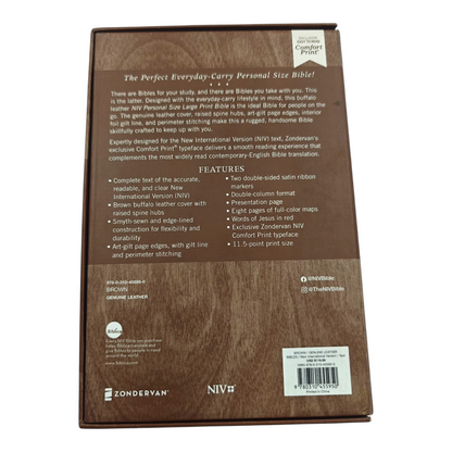 NIV Personal Size Bible, Large Print, Leathersoft, Red Letter, Comfort Print | English Bible, Holy Bible