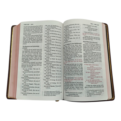 NIV Personal Size Bible, Large Print, Leathersoft, Red Letter, Comfort Print | English Bible, Holy Bible