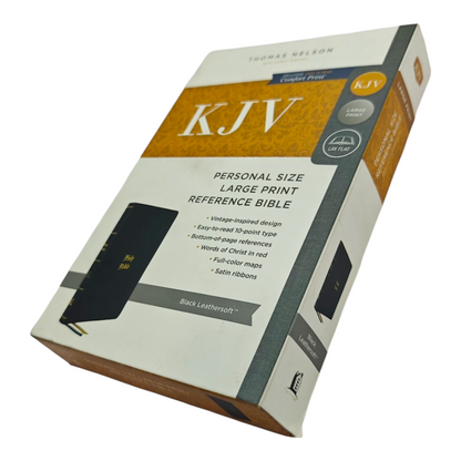 KJV Personal Size Large Print Reference Bible - Vintage Series, Leathersoft, Black, Red Letter, Comfort Print | Study Bible, Reference Bible | Holy