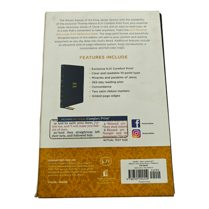 KJV Personal Size Large Print Reference Bible - Vintage Series, Leathersoft, Black, Red Letter, Comfort Print | Study Bible, Reference Bible | Holy