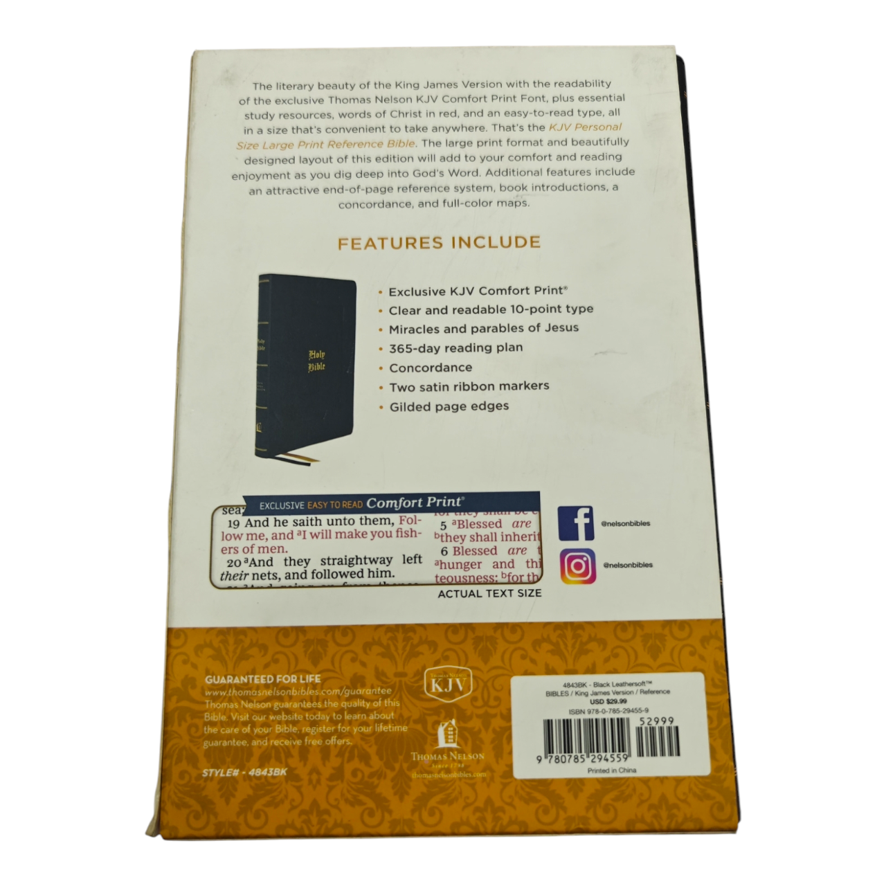 KJV Large Print Personal Size Reference Bible Black LeatherTouch King James Version | Study Bible, Reference Bible | Holy Bible