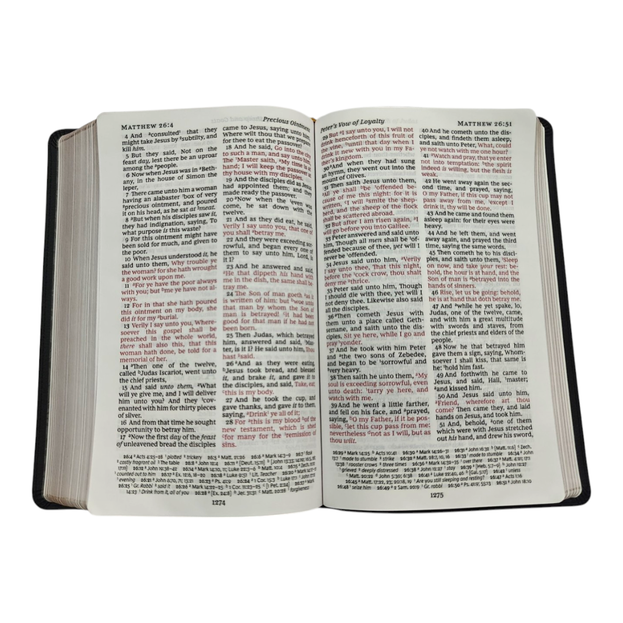 KJV Personal Size Large Print Reference Bible - Vintage Series, Leathersoft, Black, Red Letter, Comfort Print | Study Bible, Reference Bible | Holy