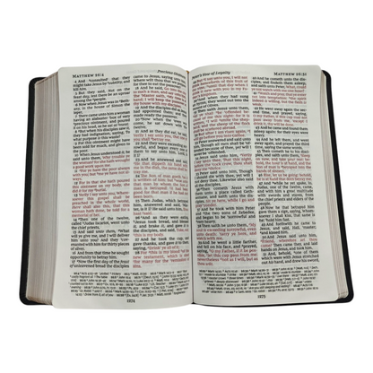 KJV Personal Size Large Print Reference Bible - Vintage Series, Leathersoft, Black, Red Letter, Comfort Print | Study Bible, Reference Bible | Holy