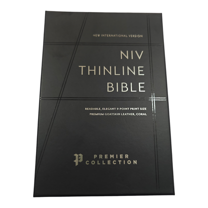 NIV Thinline Bible, Premier Collection, Premium Goatskin Leather, Comfort Print | English Bible, Holy Bible