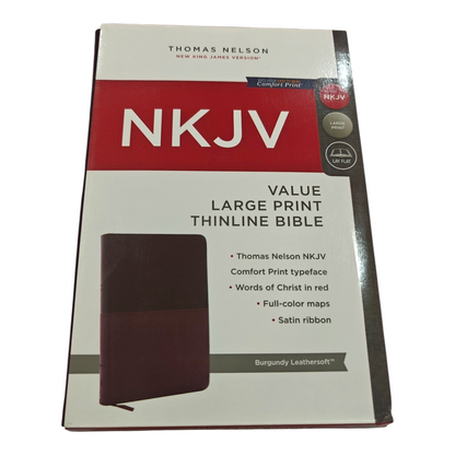 NKJV Value Thinline Bible Large Print Imitation Leather Burgundy Red Letter Edition | English Bible, Holy Bible