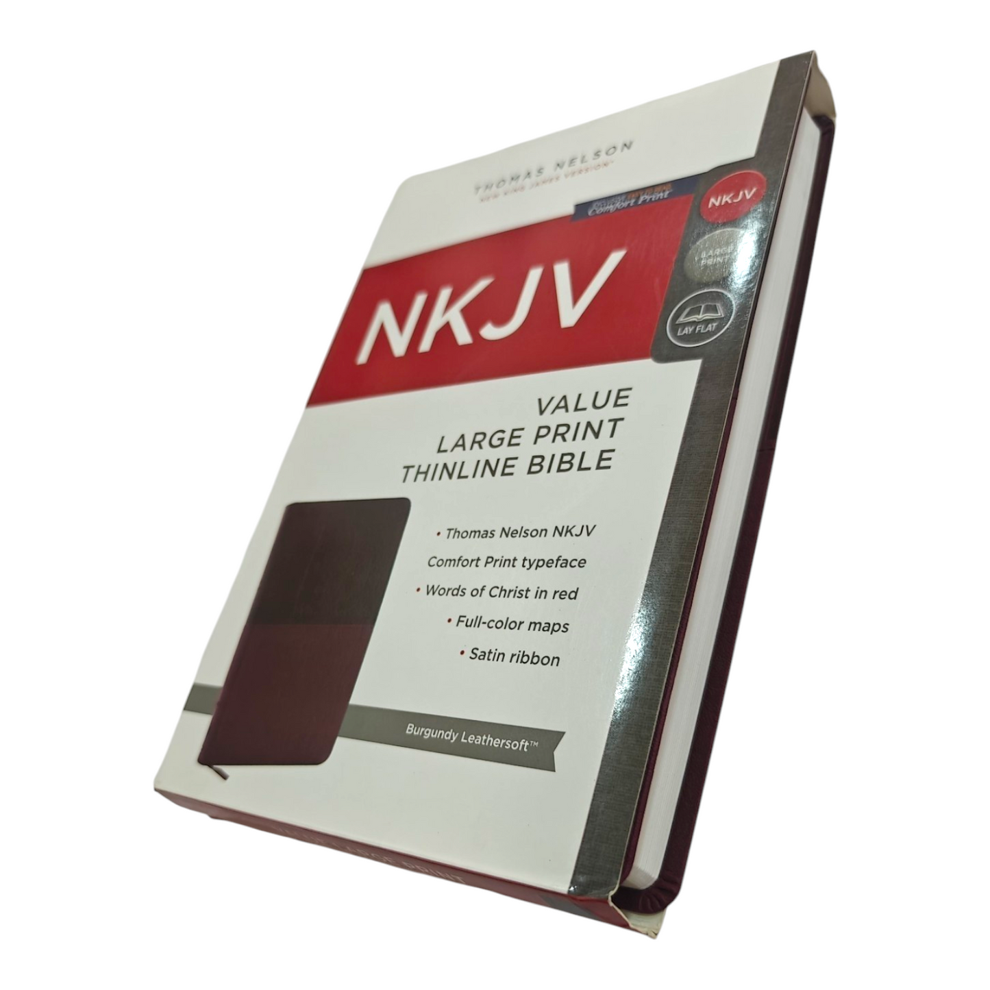 NKJV Value Thinline Bible Large Print Imitation Leather Burgundy Red Letter Edition | English Bible, Holy Bible