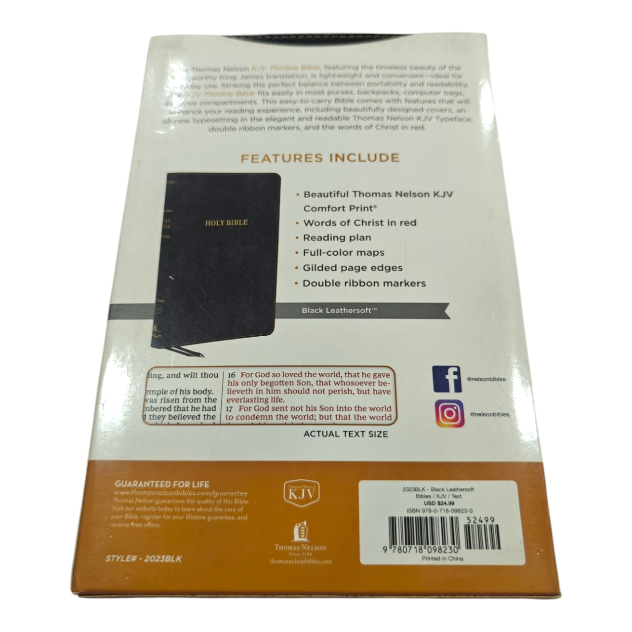 KJV Thinline Reference Bible Bonded Leather Black Red Letter Edition King James Version | Study Bible, Reference Bible | Holy Bible
