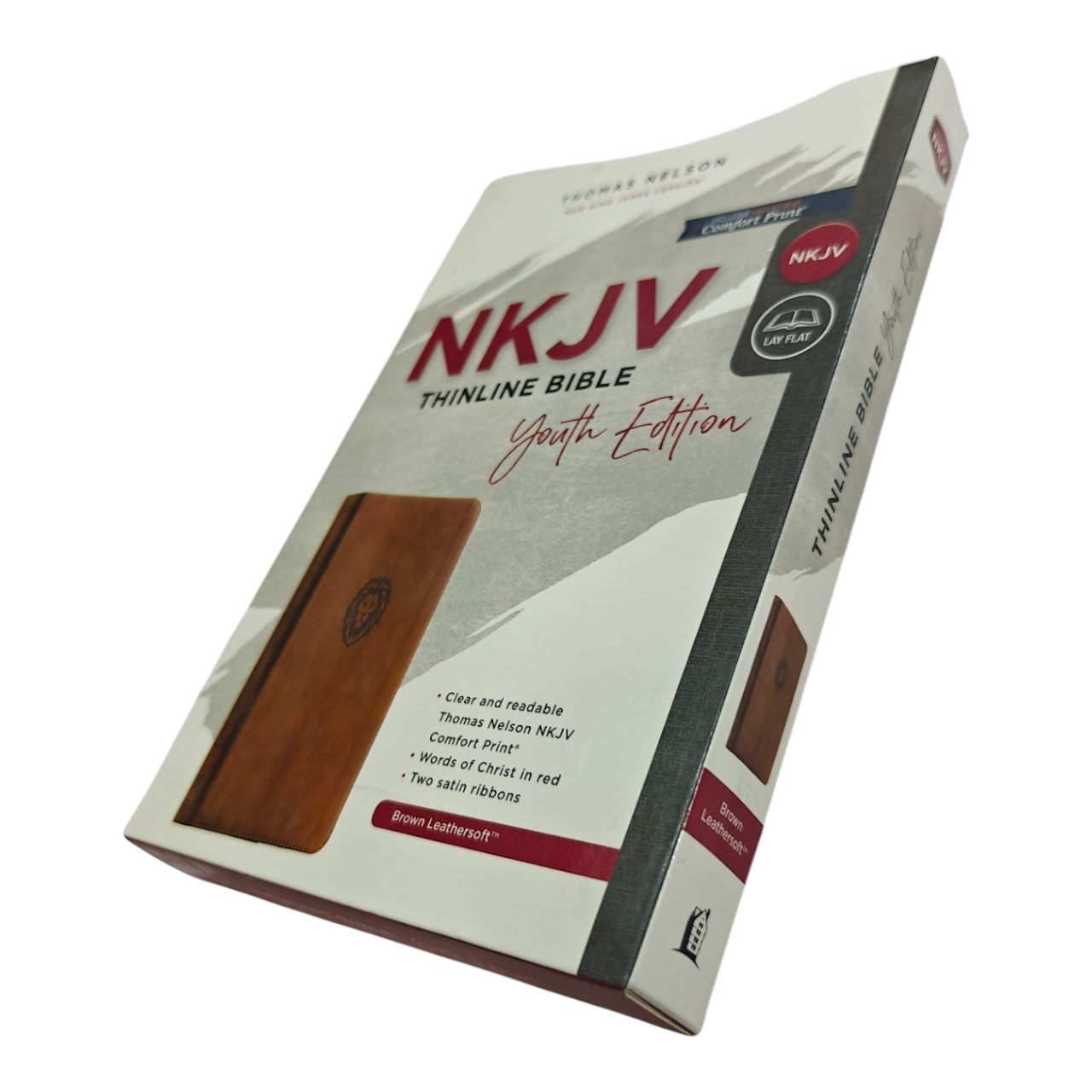 NKJV Thinline Bible Youth Edition Leathersoft Brown Red Letter Edition Comfort Print | Teen Bible, Youth Bible | Holy Bible