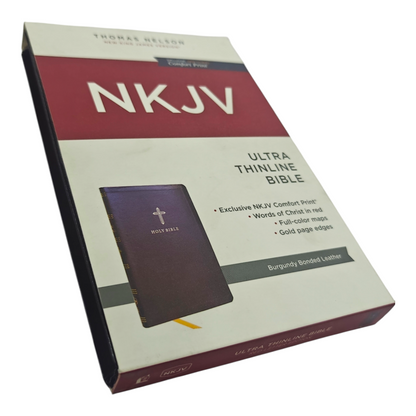 NKJV Holy Bible Value Ultra Thinline Charcoal Leathersoft Red Letter Comfort Print | English Bible, Holy Bible