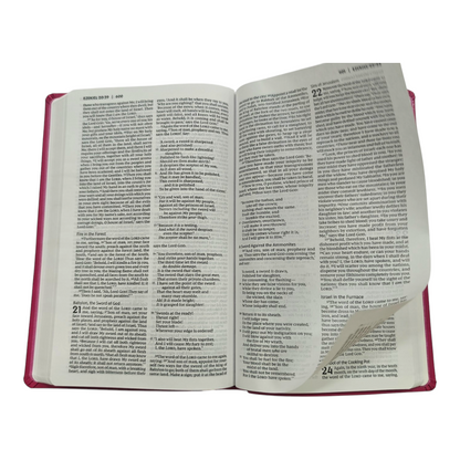 NKJV Holy Bible Value Ultra Thinline Pink Leathersoft Red Letter Comfort Print | English Bible, Holy Bible