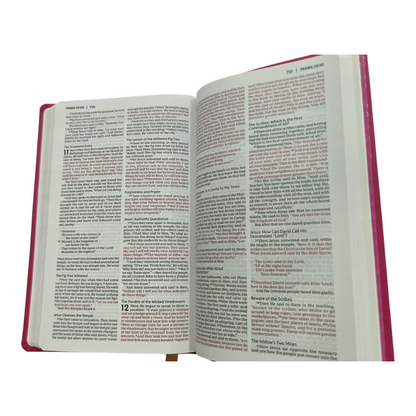 NKJV Holy Bible Value Ultra Thinline Pink Leathersoft Red Letter Comfort Print | English Bible, Holy Bible