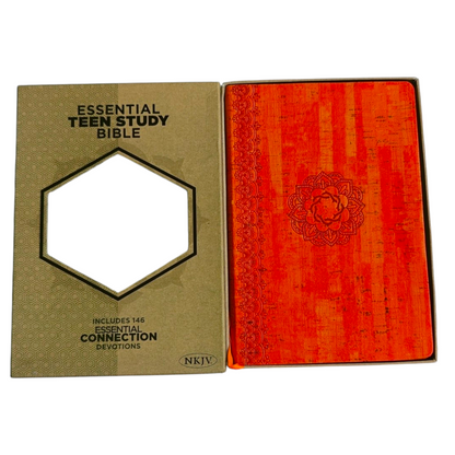 NKJV Essential Teen Study Bible | NKJV Essential Teen Study Bible – Orange Cork LeatherTouch | Holy Bible
