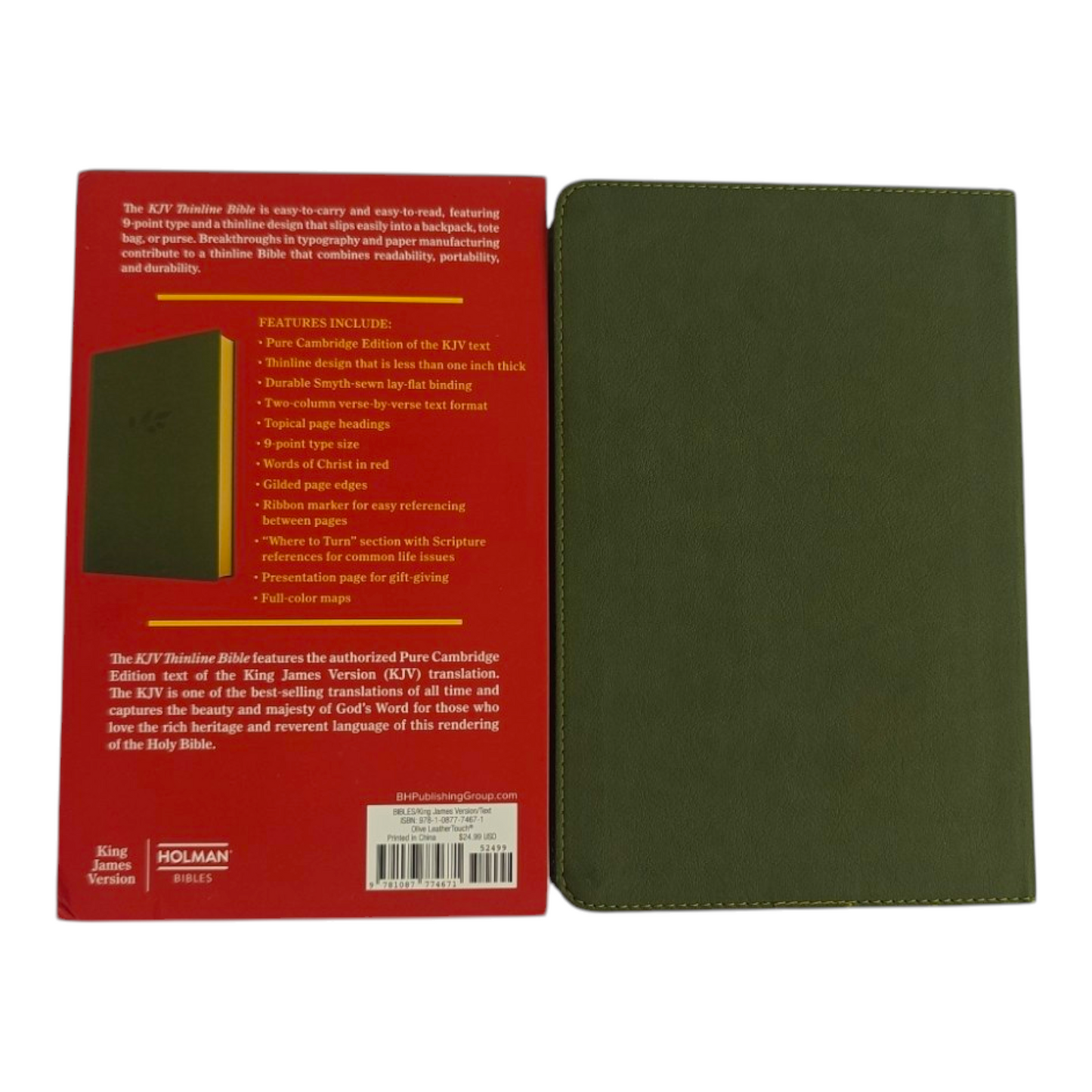 Holman KJV Thinline Bible | Holman KJV Thinline Bible – Olive LeatherTouch (Pure Cambridge Edition) | Holy Bible