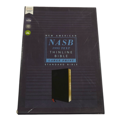 NASB Large-Print Thinline Bible, Red Letter Edition - Bonded Leather, Black (New American Standard Bible) | English Bible, Holy Bible