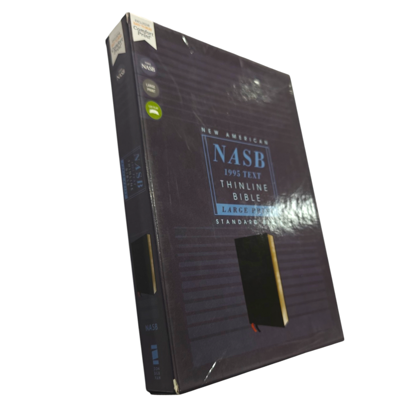NASB Large-Print Thinline Bible, Red Letter Edition - Bonded Leather, Black (New American Standard Bible) | English Bible, Holy Bible