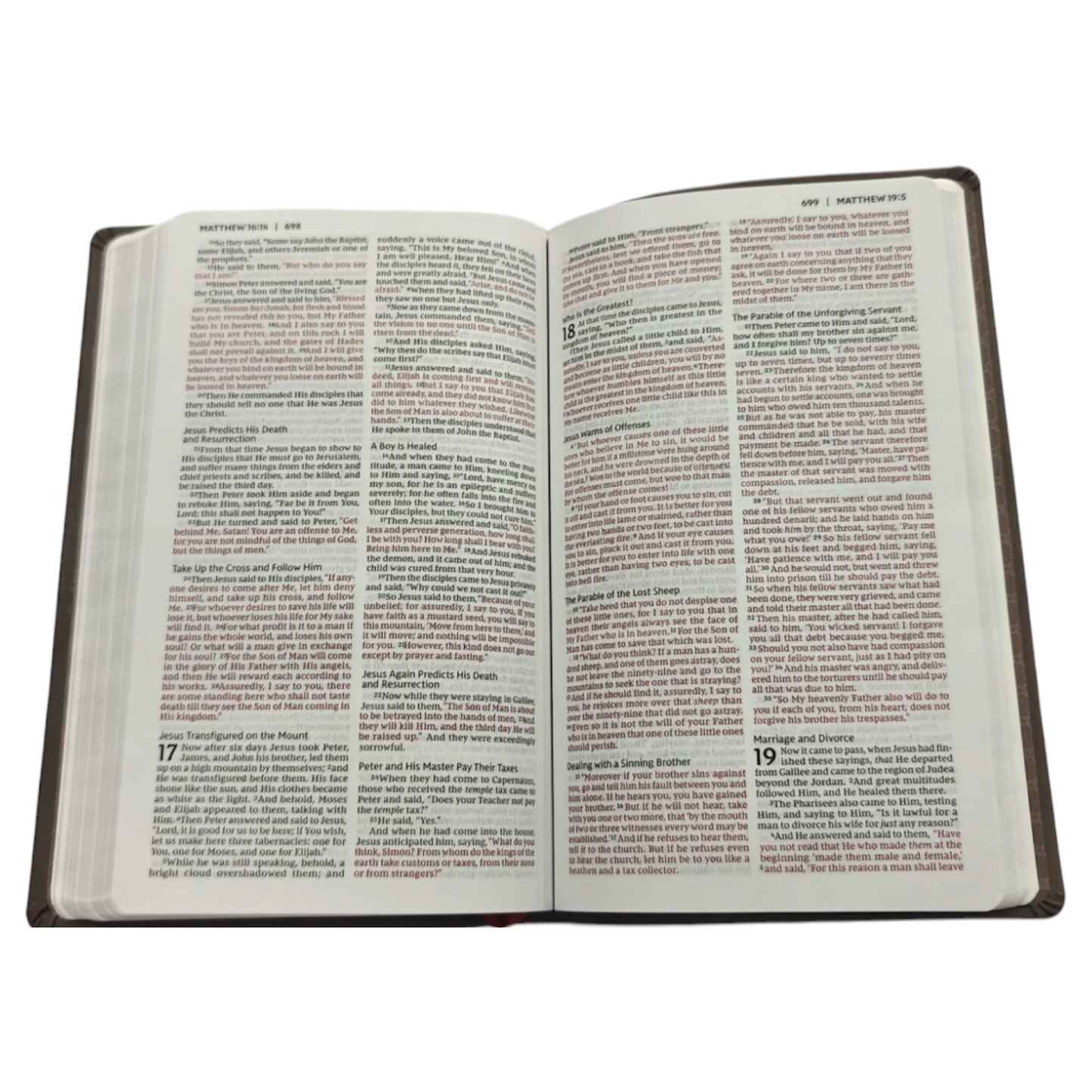 NKJV Holy Bible Value Ultra Thinline Brown Leathersoft Red Letter Comfort Print | English Bible, Holy Bible