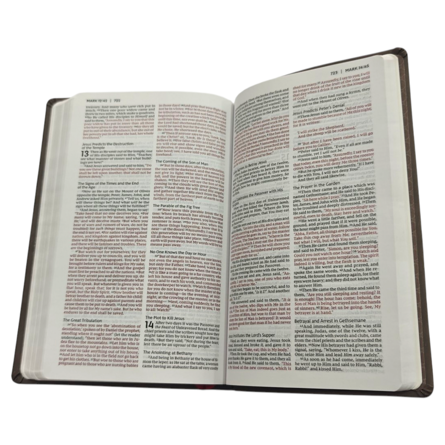 NKJV Holy Bible Value Ultra Thinline Brown Leathersoft Red Letter Comfort Print | English Bible, Holy Bible
