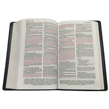 NKJV, Deluxe Thinline Reference Bible, Genuine Leather, Black, Red Letter, Comfort Print | Study Bible, Reference Bible | Holy Bible