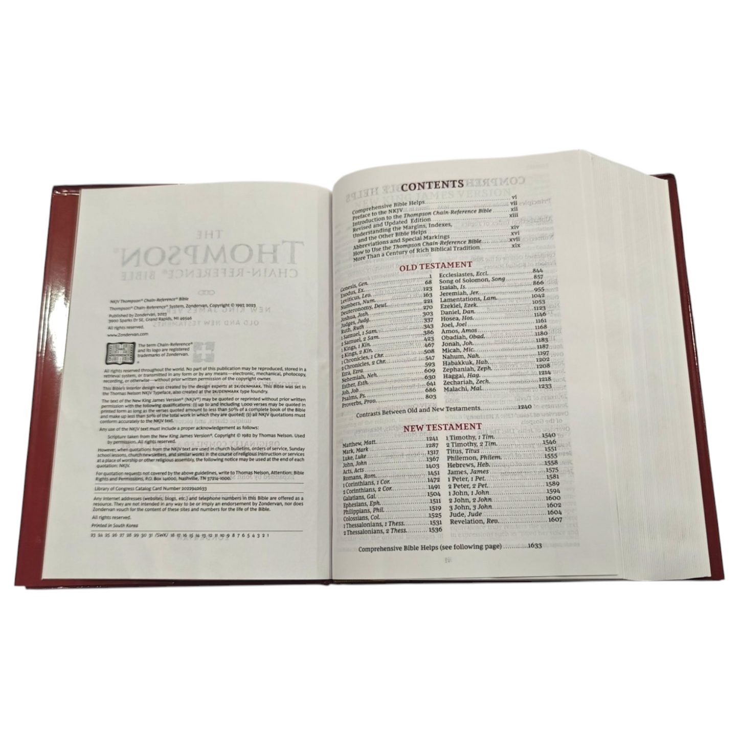 NKJV Thompson Chain-Reference Bible Hardcover Red Letter Comfort Print | Study Bible, Reference Bible | Holy Bible
