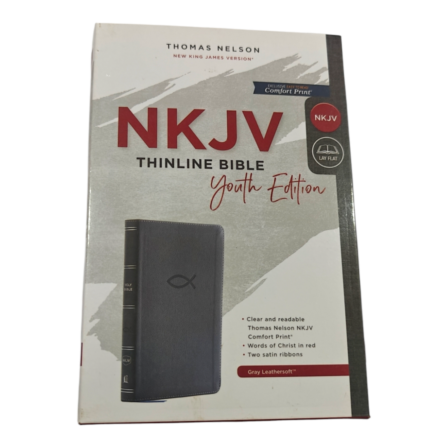 NKJV Thinline Bible Leathersoft Black Red Letter Edition Comfort Print | English Bible, Holy Bible